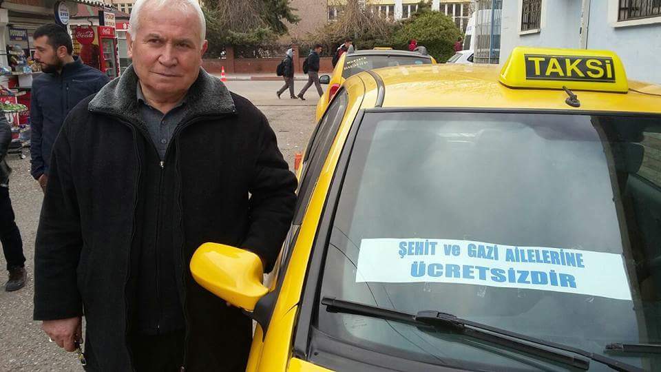 Şehit ve Gazi Yakınlarına Taksi Ücretsiz