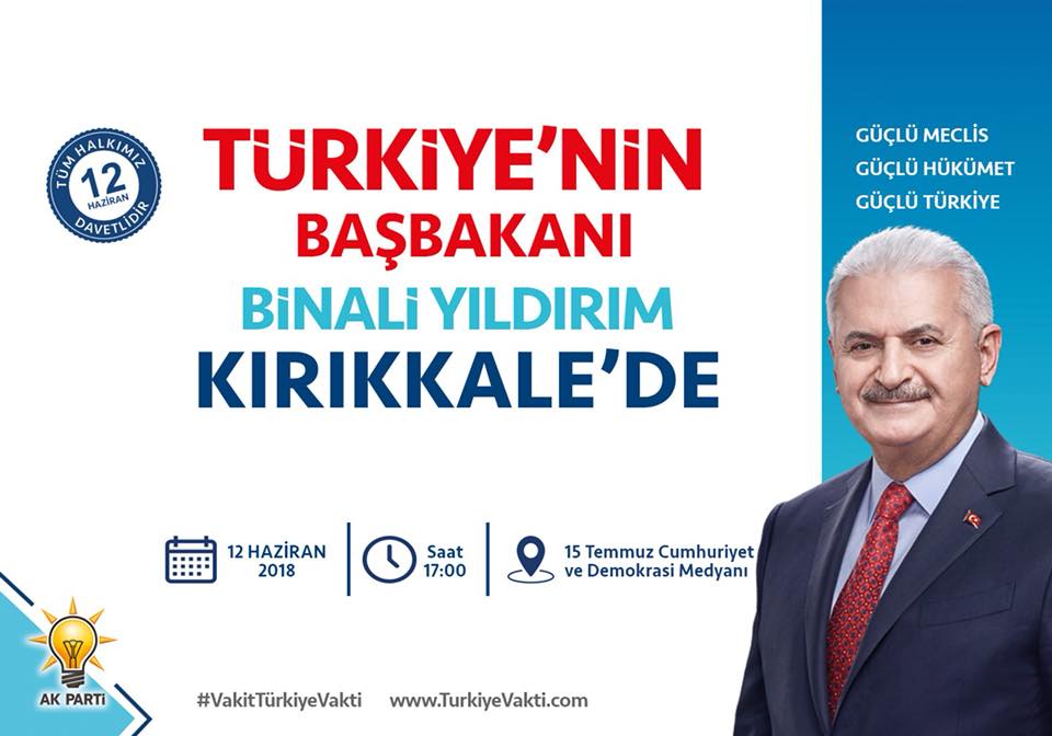Başbakan Yıldırım Kırıkkale’ye Geliyor
