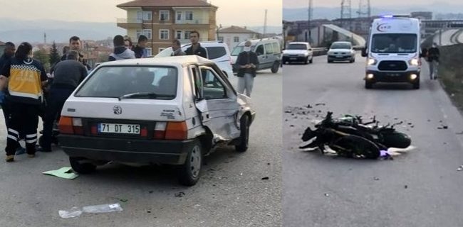 Kırıkkale’de Otomobil İle Motosiklet Çarpıştı 1’i Ağır 3 Yaralı