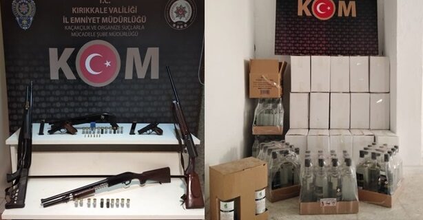 Kırıkkale’de Sahte Alkol ve Silah Kaçakçılığı Operasyonu
