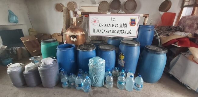Kırıkkale’de 1150 litre sahte içki ele geçirildi