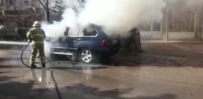Kırıkkale’de Park Halindeki Otomobil Yandı