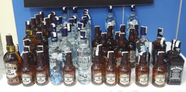 Kırıkkale’de 62 şişe kaçak içki ele geçirildi