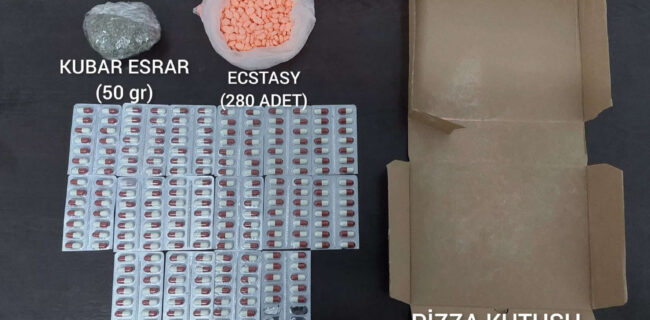 Kırıkkale’de pizza kutusu içinde uyuşturucu madde ele geçirildi