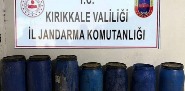 Kırıkkale’nin Delice İlçesinde 650 litre kaçak şarap ele geçirildi